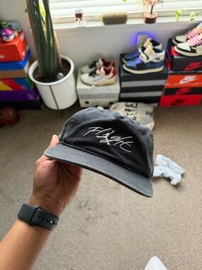 Vintage Jordan Flight Embroidered Black Cotton Dad Hat Unscructured